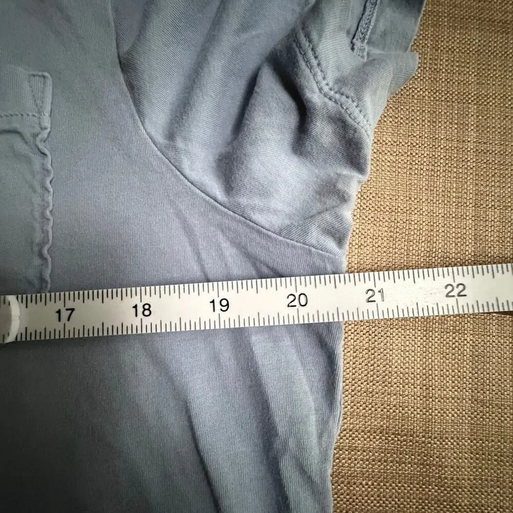 J. Crew Broken In Large Blue Round Neck Short Sleeve Cotton Minimalist T-Shirt